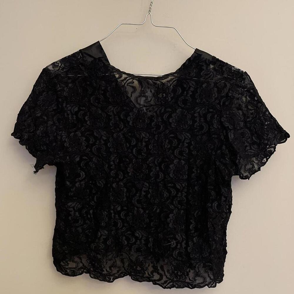 Black lace top bows and beads - Picture 4 of 5